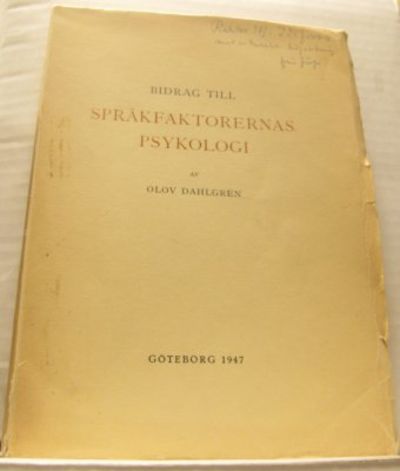Bidrag till språkfaktorernas psykologi.