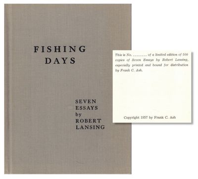 np: Frank C. Ash, 1957. Hardcover. Very good. Hardcover. Out of series unnumbered copy of 500cc. 67p...