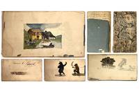 Sketchbook with Original Watercolor and Pencil Artwork by Thomas C. Babb