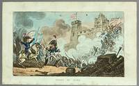 Hand-colored Etching of Napoleon &quot;Siege of Acre.&quot; 1814 Satirical Print by Cruikshank, George - 1814