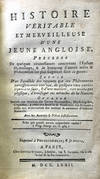 Histoire veritable et merveilleuse d’une jeune Angloise...