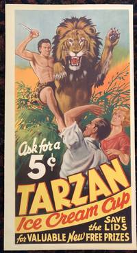 TARZAN ICE CREAM CUP Advertising Poster. Ca 1930's. (Original Vintage Poster) - 