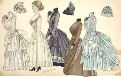 Elegant Edwardian Paper Doll Handmade with Original Artwork
