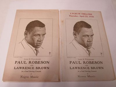 Two variants of 1926 Paul Robeson and Lawrence Brown Music Program