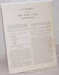 image of Statement of the New York State Committee. The New York State Committee, Communist Party, at its meeting held December 8, 1956, adopted the attached statement of its position on certain questions of section four of the draft resolution as a basis for discussion. Certain amendments to the draft resolution follow the statement