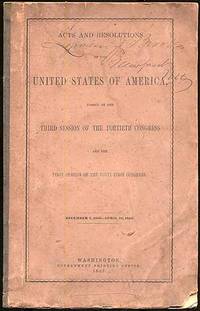 Acts and Resolutions of the United States of America: Passed at the Third Session of the Fortieth Congress. December 7, 1868 - April 10, 1869