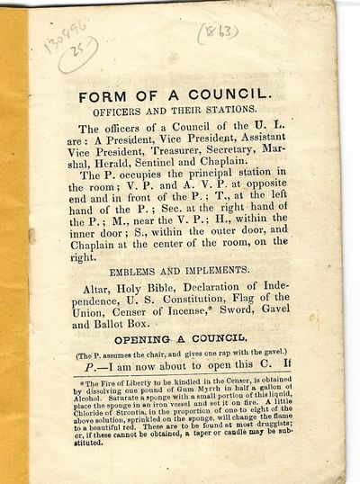 FORM OF A COUNCIL