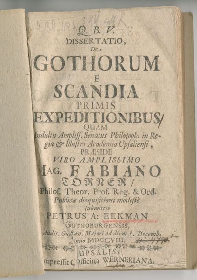 Dissertatio de Gothorum e Scandia primis…