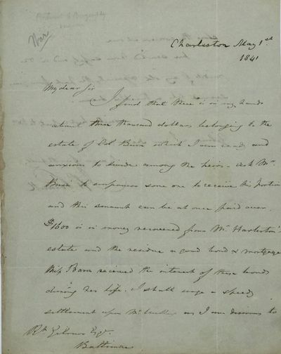 4to. Two-pages, approximately 125 words; addressed verso of blank integral leaf and docketed . Gilmo...