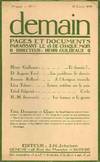 Demain: Pages et Documents. Paraissant le 15 de Chaque Mois. Nos. 1 (January 1916) through 11/ 12 (November/ December 1916)