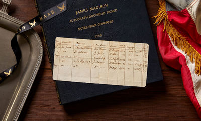 A Sheet From James Madison’s Lost Revolutionary War Ledgers, Documenting Jewish Financier Haym Salomon