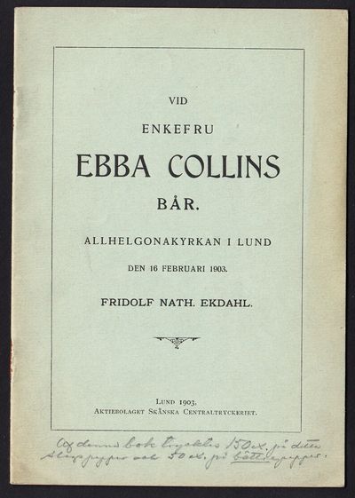 Vid enkefru Ebba Collins bår. Allhelgonakyrkan i…