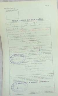 image of ORIGINAL DOCUMENT: PROCEEDINGS ON DISCHARGE WORLD WAR I CERTIFICATE