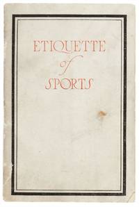 Etiquette of Sports. de [C & C GINGER ALE]  HAMILTON, William Irving (Editor) - 1919