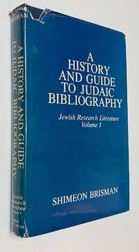 image of History and Guide to Judaic Bibliography. Jewish Research Literature Vol. 1