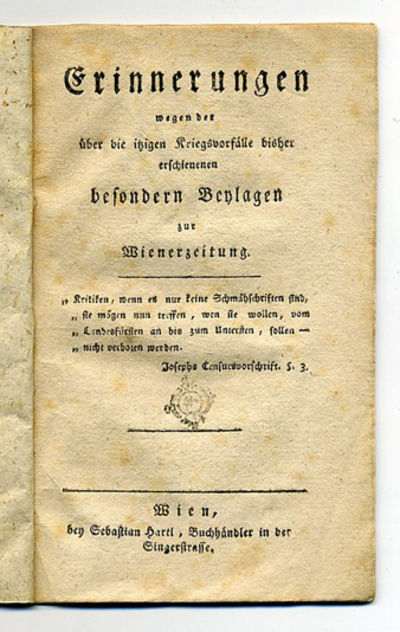 Erinnerungen wegen der über die itzigen…