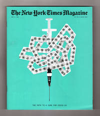 image of New York Times Magazine - June 14, 2020. Path to a Cure for Covid. Tech & Design Issue. Covid; Remote Working; Vital Statistics Data Stream Research on Covid; Pandemic-Inspired Architecture