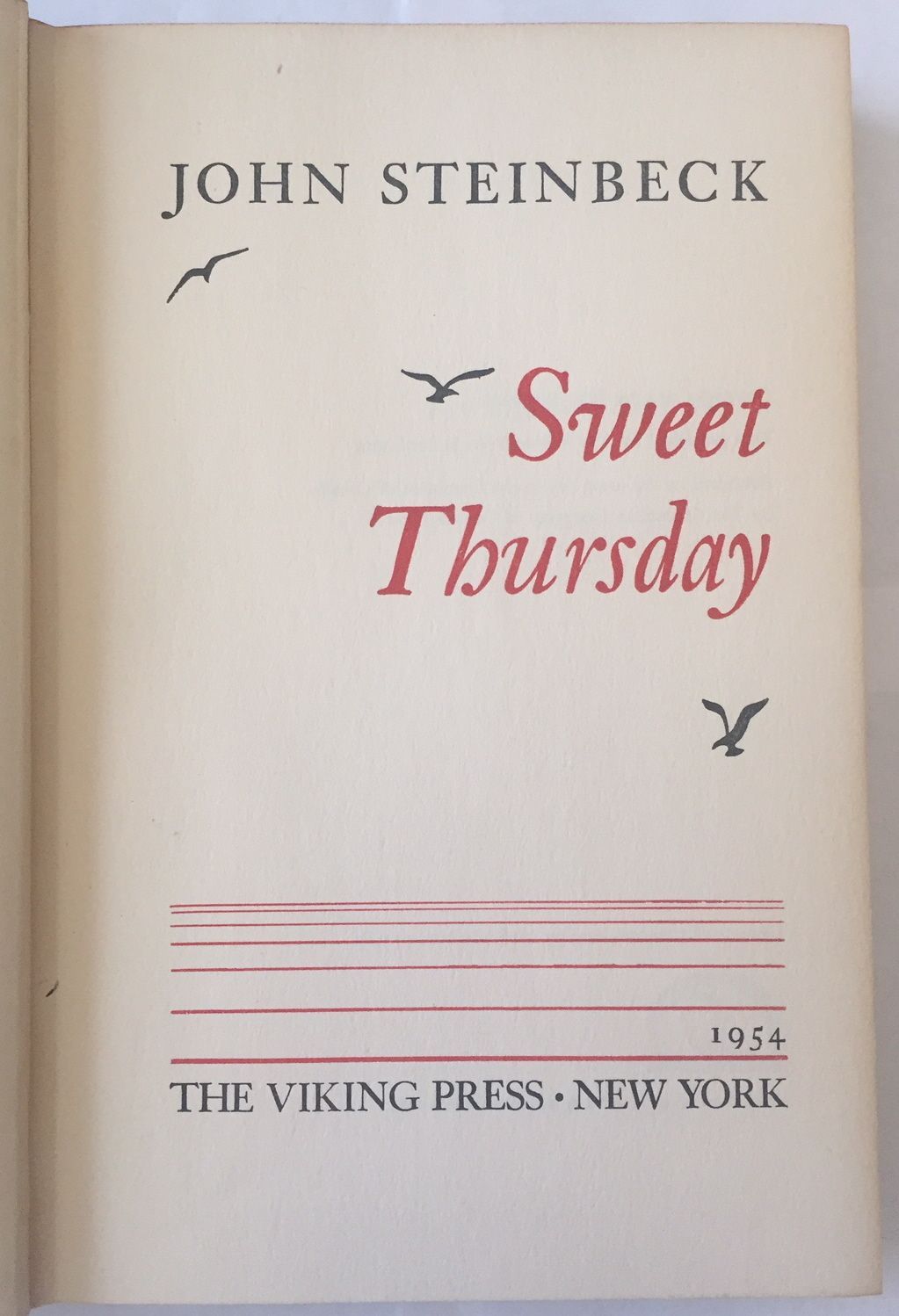Sweet Thursday by John Steinbeck First Edition from Johanson Rare
