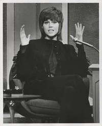 Original photograph of Jane Fonda giving a television interview, circa 1969