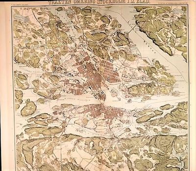 Trakten omkring Stockholm i IX blad med…