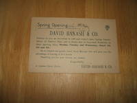 cover of 1898 David Banash & Co. Advertising Postcard Pattern Hats and Imported Novelties