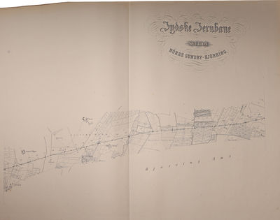Jydske Jernbane (de 16 Sectionstitler). Anlæget af de Jydske Jernbaner 1862 (Den forgyldte titel på forpermen). (photo 5)
