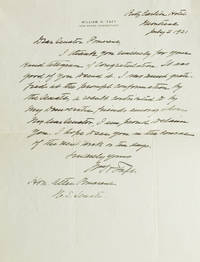 Autograph Letter Signed ("Wm H Taft"), to Senator Pomerene, two days after his appointment as Chief Justice of the U.S. Supreme Court