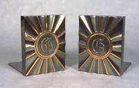 image of Vintage Coppered Monogram Bookends
