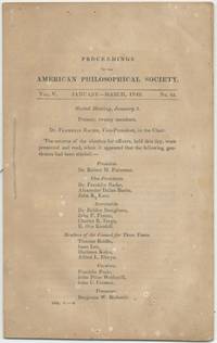 Proceedings of the American Philosophical Society, January - March, 1849