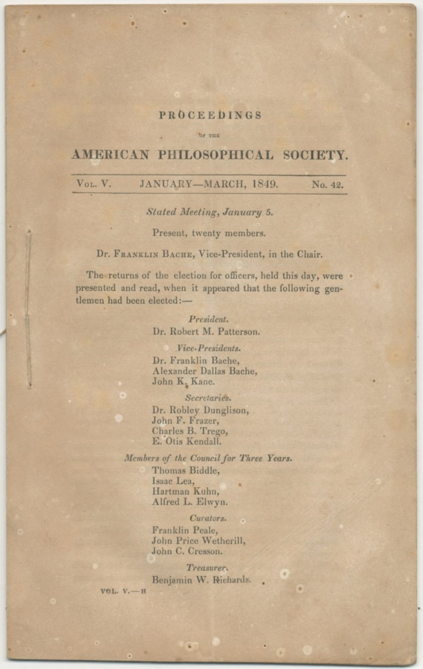 Proceedings of the American Philosophical Society,