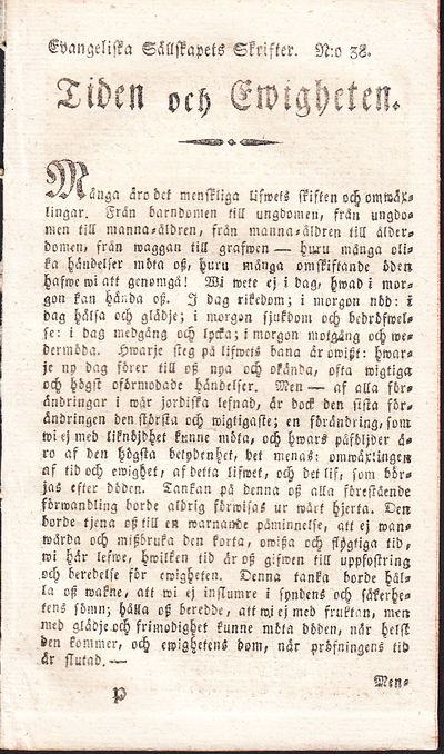 Tiden och ewigheten [= rubrik].