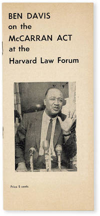 image of Ben Davis on the McCarran Act at the Harvard Law Forum