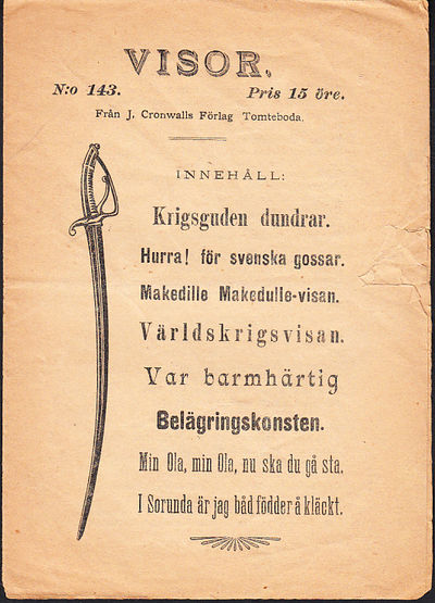 Visor. [Utg. av] J. Cronwalls förlag.