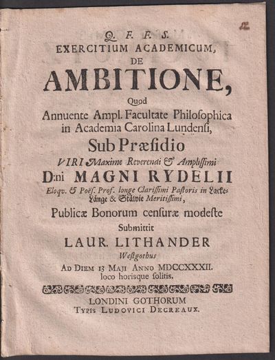 Exercitium academicum de ambitione, quod ... sub…