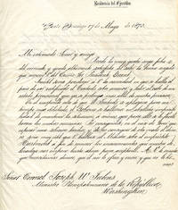 image of Autograph Letter Signed ("Buenaventura Baez"), as President to Colonel Joseph W. Fabens, Minister Plenipotentiary of the Republic