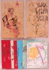 Nine small mixed media paintings
