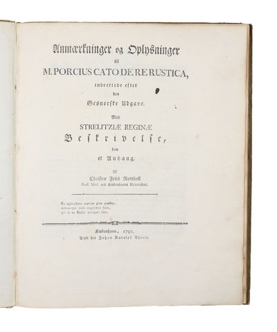 Anmærkninger og Oplysninger til M. Porcius Cato…