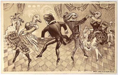 Cercle Francais de l'Harmonie Admit One with Anthropomorphized Dancing Animals