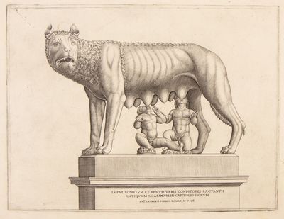 The She-wolf with Romulus and Remus; (photo 1)