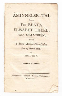 Åminnelse-tal öfver fru Beata Elisabet Théel,…