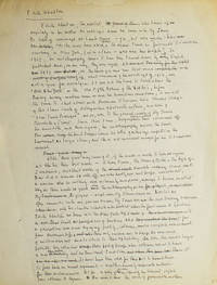 Autograph Manuscript of his review of Edith Wharton's autobiography (A Backward Glance), entitled "A Fiend for Destiny