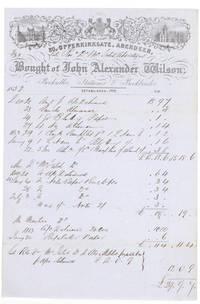 Billhead of John Alexander Wilson Bookseller, Stationer & Bookbinder. Bill for £29.9.7 for almanacs, blank paper, etc.