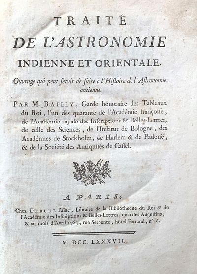 Traite de l'astronomie Indienne..