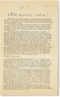 Organize Now! by [S.D.S. - BERKELEY] Berkeley SDS Anti-Draft Union - N.d. [ca 1967?]