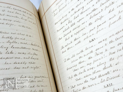 [Sumptuously Bound English Manuscript Translation of Sicilian Poetry]. The Courteous Fairy and the World. Two Poems of the Late John Meli in the Sicilian Dialect with biographical notes by the Abbe Contreras on the Author; and the Notes in the Second edition of His Works, to the Poem of The World. Freely Translated into English Verse by W. W. Barker