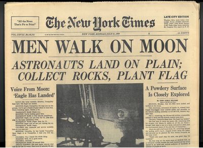 Men walk on Moon, Astronauts land on plain ;…