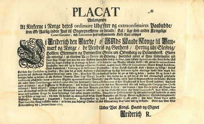 Placat Anlangende At Kirkerne i Norge deres…