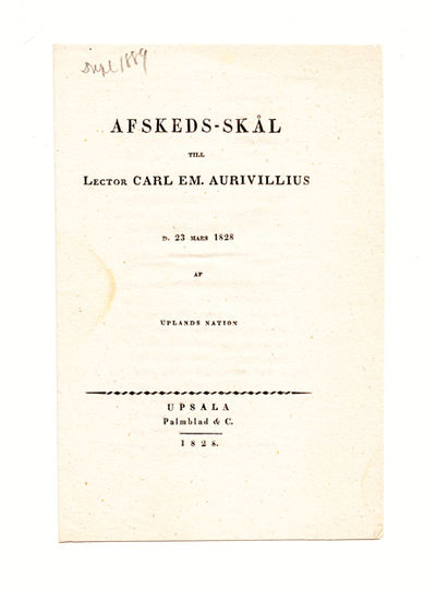 Afskeds-skål till lector Carl Em. Aurivillius d.…