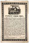 Patent Cider Mill - Woodcut of Horse Powered Cider Mill