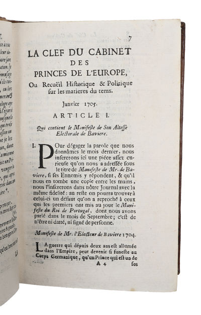 La Clef du Cabinet des princes de l'Europe, ou Recuëil historique & politique sur les matieres du tems. Vols. 1-18, 20-30, 32-38 (+) Supplement de la clef ou journal historique sur les matieres du tems. vol. 1-2. - [LUXEMBOURG'S FIRST NEWSPAPER] (photo 4)